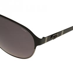 Pre Owned Gucci Black GG4233 Half Rimmed Aviators