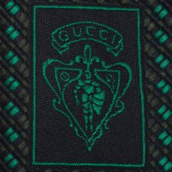 Pre Owned Gucci Green Square Patterned Woven Silk Tie