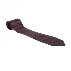 Pre Owned ربطة عنق غوتشي حرير مغزول مونوغرامي G موردة ثلاثية اللون