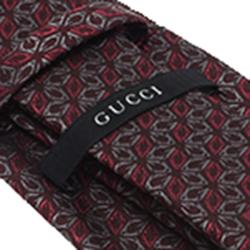 Pre Owned ربطة عنق غوتشي حرير مغزول مونوغرامي G موردة ثلاثية اللون
