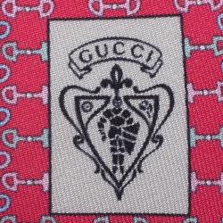 Pre Owned ربطة عنق غوتشي حرير وردي طباعة هورسبيت