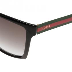 مملوكة مسبقًا Gucci Black GG 3535/S Web Rectangle Sunglasses