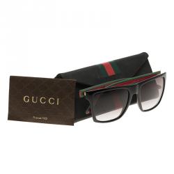 مملوكة مسبقًا Gucci Black GG 3535/S Web Rectangle Sunglasses