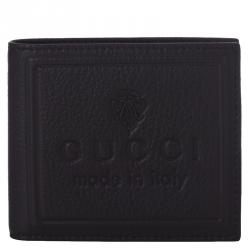 Gucci Black Pebbled Leather Bi-Fold Wallet
