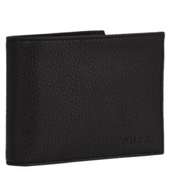 Gucci Black Pebbled Leather Bi-Fold Wallet