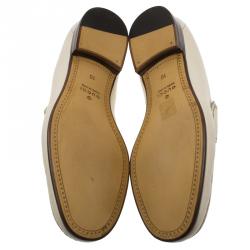 Gucci White Leather 1953 Horsebit Loafers Size 44