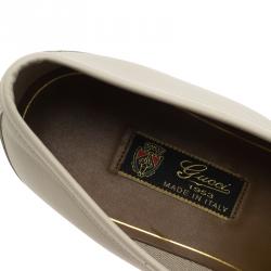 Gucci White Leather 1953 Horsebit Loafers Size 44