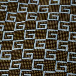 Pre Owned Gucci Brown Monogrammed Silk Tie