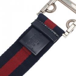 Pre Owned Gucci Web Detail Canvas Belt 95CM