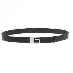 مملوكة مسبقًا Gucci Black Leather G Buckle Belt 100CM