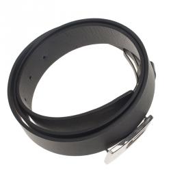 مملوكة مسبقًا Gucci Black Leather G Buckle Belt 100CM