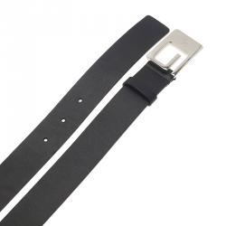 مملوكة مسبقًا Gucci Black Leather G Buckle Belt 100CM