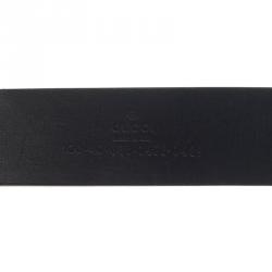 مملوكة مسبقًا Gucci Black Leather G Buckle Belt 100CM