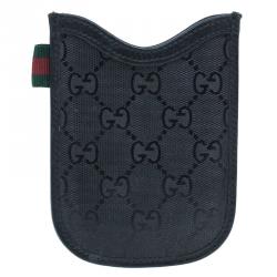 Pre Owned Gucci Black Guccissima Canvas and Leather Blackberry Case