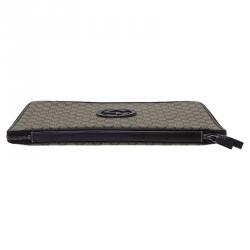 Pre Owned Gucci Brown Guccissima Canvas and Leather Interlocking GG Logo Laptop Case 
