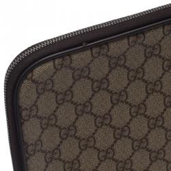 Pre Owned Gucci Brown Guccissima Canvas and Leather Interlocking GG Logo Laptop Case 