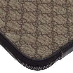 Pre Owned Gucci Brown Guccissima Canvas and Leather Interlocking GG Logo Laptop Case 