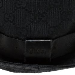 Pre Owned Gucci Black Monogram Bucket Hat Size S