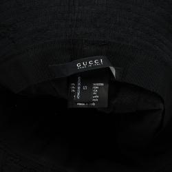 Pre Owned Gucci Black Monogram Bucket Hat Size S