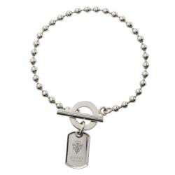 Gucci Crest  Dog Tag Silver Bracelet