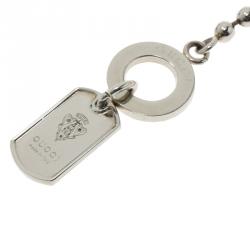 Gucci Crest  Dog Tag Silver Bracelet