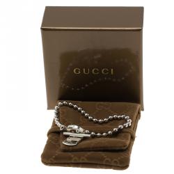 Gucci Crest  Dog Tag Silver Bracelet