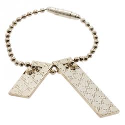 Gucci Icon GG Tags Sterling Silver Key Ring