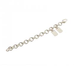 Gucci Dog Tag Silver Chain Bracelet