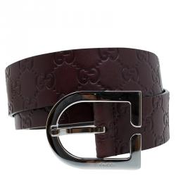 Pre Owned Gucci Brown Guccissima Leather D Buckle Belt Size 100 CM