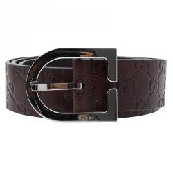 Pre Owned Gucci Brown Guccissima Leather D Buckle Belt Size 100 CM