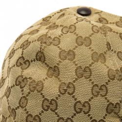 مملوكة مسبقًا Gucci Beige GG Polyester Baseball Cap Size L