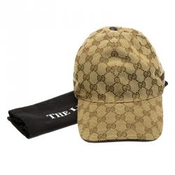 مملوكة مسبقًا Gucci Beige GG Polyester Baseball Cap Size L