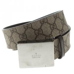 Pre Owned حزام غوتشي إبزيم كانفاس سوبريم GG بيج 90 سم