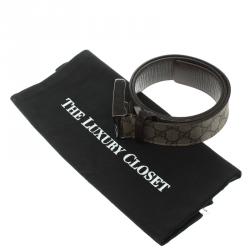 Pre Owned حزام غوتشي إبزيم كانفاس سوبريم GG بيج 90 سم