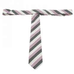 Pre Owned ربطة عنق غوتشي حرير مخطط متعدد الألوان