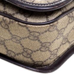 Gucci Beige/Brown GG Supreme Canvas Web Messenger Bag
