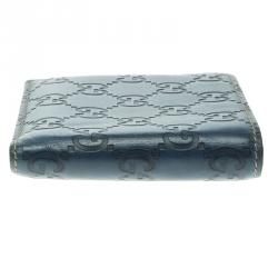 Gucci Blue Guccissima Leather Bifold Wallet