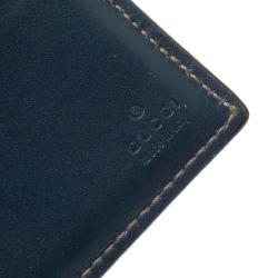 Gucci Blue Guccissima Leather Bifold Wallet
