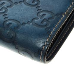 Gucci Blue Guccissima Leather Bifold Wallet