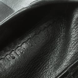 Pre Owned محفظة غوتشي ثنائية الطية ويب جلد غوتشيسيما أسود ميتاليك