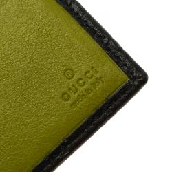 Pre Owned Gucci Metallic Black Micro Guccissima Leather Bifold Wallet