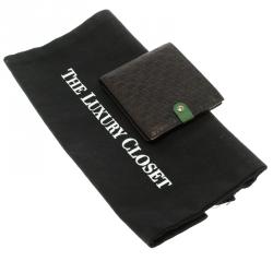 Pre Owned Gucci Metallic Black Micro Guccissima Leather Bifold Wallet