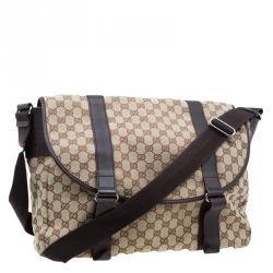 Gucci Beige/Ebony GG Canvas Messenger Bag
