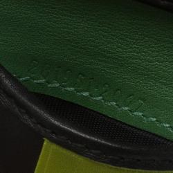 Pre Owned Gucci Black and Green Guccissima Leather Bi-Fold Wallet