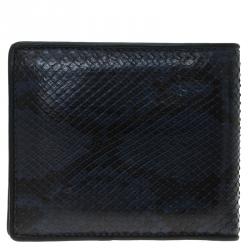 Gucci Blue Snake Skin Bi-Fold Wallet