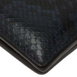 Gucci Blue Snake Skin Bi-Fold Wallet