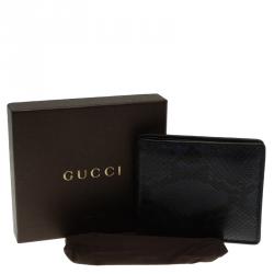 Gucci Blue Snake Skin Bi-Fold Wallet