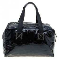 Gucci Black Coated Fabric Carryall Duffle Bag