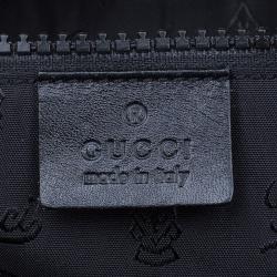 Gucci Black Coated Fabric Carryall Duffle Bag