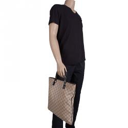 Pre Owned Gucci Beige GG Canvas Portfolio Shopper Tote